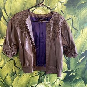 Escada lambskin leather jacket taupe olive vintage